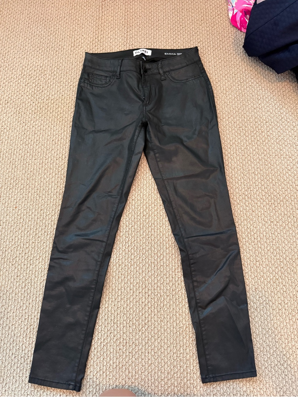 DL1961 Black Coated Skinny Jeans